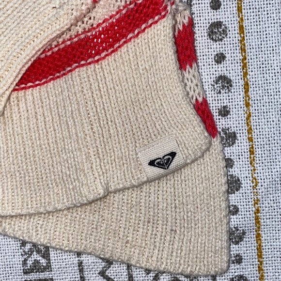 Roxy Medium Women's Striped Pink & White Sweater - Picture 7 of 13